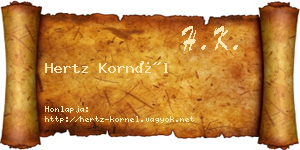 Hertz Kornél névjegykártya