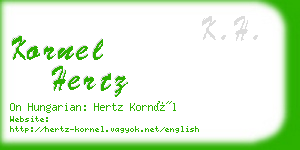 kornel hertz business card